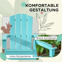 Outsunny Adirondack krzesło dla dzieci, krzesło ogrodowe z designem lameli, na zewnątrz, HDPE(m-4)