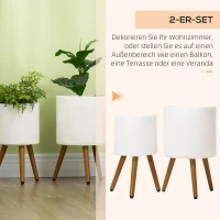 Outsunny 2 szt. stojaki na rośliny, odporność na warunki atmosferyczne, zdejmowane nóżki, 31 cm x 31 cm x 55 cm, Czarny(m-4)