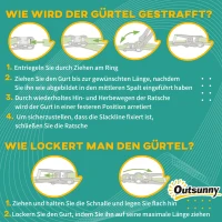 Outsunny Ninja Slackline Set 10m Hangende Obstakels Outdoor Klimset(m-7)