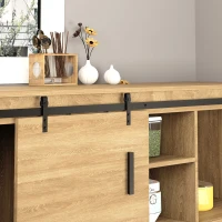 HOMCOM schuifdeursysteem looprail enkele schuifdeur schuifdeurbeslag voor houten schuifdeur accessoires koolstofstaal zwart 200 x 0,6 x 18 cm(m-7)