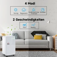 HOMCOM Luftentfeuchter Raumgröße 16-20㎡ 16L/24h elektrisch Raumentfeuchter 2000ml Entfeuchter gegen Feuchtigkeit mit Rollen für Badezimmer Wohnzimmer Schlafzimmer ABS Weiß 28 x 20 x 50,5 cm(m-5)