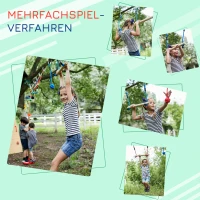 Ninja slackline set hangende obstakels voor kinderen zwaaien polyester hout(m-4)