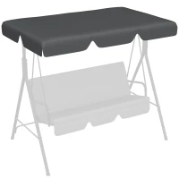 Outsunny Toldo de Substituição para Baloiços de 3 Lugares Toldo para Baloiços de Jardim com Tecido de Poliéster 156x117x15 cm Cinza(m-1)