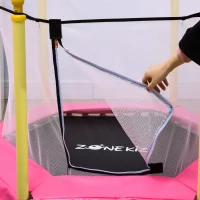 ZONEKIZ Trampolim para Crianças 95x85 cm com Rede de Segurança trampolim Infantil para Crianças de 3-6 Anos 122x122x97 cm Rosa(m-7)