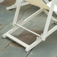 Outsunny Conjunto de 2 Espreguiçadeiras Dobráveis com Encosto Reclinável em 5 Posições e Apoio para a Cabeça 58x96,5x91,5 cm Branco(m-9)