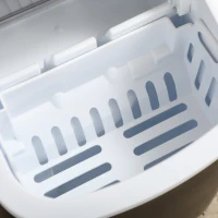 HOMCOM Máquina de Fazer Gelo Silenciosa 12 kg em 24 Horas 9 Cubos em 6-12 Minutos Depósito de Água 1,3 L 22,2x29,4x29 cm Preto(m-9)