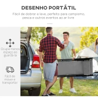 Outsunny Conjunto de 2 Espreguiçadeiras Dobráveis com Encosto Reclinável em 5 Posições e Apoio para a Cabeça 58x96,5x91,5 cm Cinza(m-4)