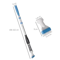 Outsunny Limpador Elétrico para Piscinas de Alumínio Aspirador de Piscina Manual com Escova e Poste Telescópico Ø6x162 cm Multicor(m-3)