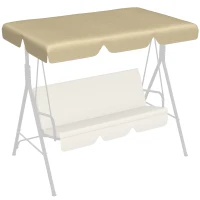 Outsunny Toldo de Substituição para Baloiços de 3 Lugares Toldo para Baloiços de Jardim com Tecido de Poliéster 156x117x15 cm Bege(m-1)