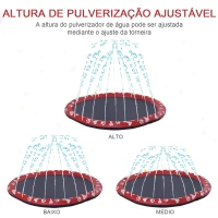 PawHut Tapete Aquático para Animais de Estimação com Pulverizador de Água Piscina Portátil para Cães Ø150 cm Vermelho(m-6)