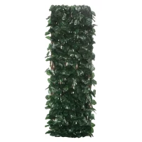 Outsunny Vedação com Treliça Expansível de 2 Peças com Folhas Artificiais Parede de Folhas com Vime Decorativa Vedação de Privacidade 295x70 cm Verde(m-9)