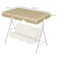 Outsunny Toldo de Substituição para Baloiços de 3 Lugares Toldo para Baloiços de Jardim com Tecido de Poliéster 156x117x15 cm Bege(m-3)