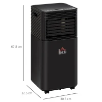 HOMCOM 785W Portable Air Conditioner 4 Modes LED Display 24 Timer Home Office Black(m-3)