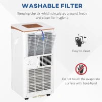HOMCOM 10000 BTU Air Conditioning Unit, 3-in-1 Portable Air Conditioner, Dehumidifier, Cooling Fan with Remote, LED Display, 2 Speeds, 24H Timer, Window Venting Kit, 18m²(m-6)