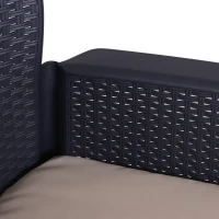 Outsunny 3 PCs Furniture Set Conversation Rattan Sofa Cushion Patio Lawn Garden Balcony(m-9)