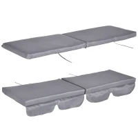 Outsunny Juego de 2 Cojines para Balancín 162x47x7 cm Cojín de Asiento y Respaldo de 3 Plazas para Jardín Terraza Patio Gris(m-1)