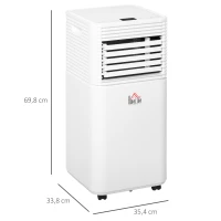 HOMCOM 7000 BTU Portable Air Conditioner for Cooling Dehumidifier Fan, Air Conditioning Unit for Room up to 15m², with Remote, 24H Timer, Window Mount Kit, R290, A Energy Efficiency, 785W(m-3)