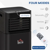 HOMCOM 8000 BTU 4-In-1 Portable Air Conditioner Unit Cooling Dehumidifying Ventilating  for Room up to 15m², with Fan, Remote, 24H Timer, Window Mount Kit, R290, A Energy Efficiency(m-4)
