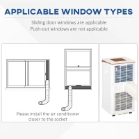 HOMCOM 10000 BTU Air Conditioning Unit, 3-in-1 Portable Air Conditioner, Dehumidifier, Cooling Fan with Remote, LED Display, 2 Speeds, 24H Timer, Window Venting Kit, 18m²(m-7)