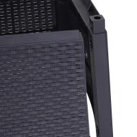 Outsunny 3 PCs Furniture Set Conversation Rattan Sofa Cushion Patio Lawn Garden Balcony(m-8)