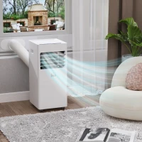 HOMCOM Small Room Air Conditioner, 5000BTU Portable ABS Air Conditioner w/ Remote Control White(m-14)