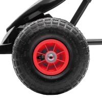 HOMCOM Go Kart a Pedales Infantil con Asiento Ajustable Neumáticos Inflables Amortiguador y Freno de Mano 121x58x61 cm Rojo(m-9)