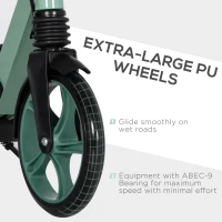 HOMCOM Folding Kick Scooter with Adjustable Handlebar, Push Scooter with Dual Brake System, Shock Absorber, 200mm Wheels & ABEC-9 Bearings, for 14+(m-11)