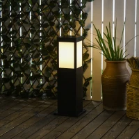 Outsunny Solar-Gartenlampe, Wegleuchte, Gartenleuchte  6-10 Std. Leuchtdauer, wetterbeständig, IP 44, 16 LED´s, Schwarz(m-2)