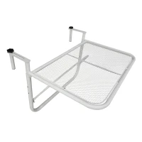 Outsunny Adjustable Balcony Hanging Rail Table Mini Wall Desk Drink Holer - White(m-1)