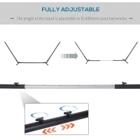 Outsunny 3.1–3.8m Adjustable Universal Hammock Stand Metal Frame Garden Camping Picnic Outdoor Patio Replacement – Stand Only(m-5)