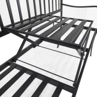 Outsunny Outdoor Deluxe Metal Frame Patio Park Garden Bench Middle Table(m-8)