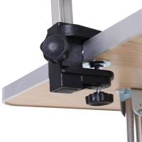 PawHut 42" Dog Grooming Table, Adjustable Pet Cat Drying Beauty Table with 2 Loops Storage Basket, Rubber Top, Black(m-9)