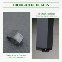 Outsunny 5-Piece L-shaped Garden Furniture Set, Aluminium Conversation Set, Corner Sofa Set with Coffee Table End Table Cushions, Grey Frame(m-7)