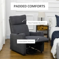 HOMCOM Power Lift Chair, Fabric Electric Recliner Sofa Chair for Elderly with Heavy Duty Motor, Remote Control, Side Pocket, Grey(m-7)