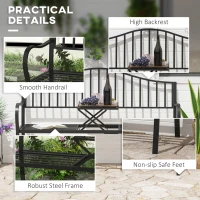 Outsunny Outdoor Deluxe Metal Frame Patio Park Garden Bench Middle Table(m-5)