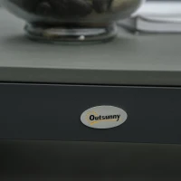 Outsunny 5-Piece L-shaped Garden Furniture Set, Aluminium Conversation Set, Corner Sofa Set with Coffee Table End Table Cushions, Grey Frame(m-9)