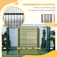 PawHut Parque para Cães de 6 Painéis com Largura Ajustável e Estrutura de Aço 82,5-150x79x101 cm Preto(m-5)