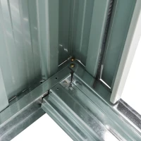 Outsunny 5 x 3ft Garden Storage Shed with Sliding Door and Sloped Roof Outdoor Equipment Tool Backyard, Black(m-8)