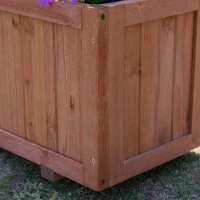 Outsunny Raised Garden Bed, Wooden Planter Box with Trellis for Climbing Plants Flowers, 72.5 x 31.5 x 150cm, Natural(m-10)