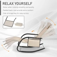 Outsunny Breathable Mesh Rocking Chair for Indoor & Outdoor Recliner Seat w/ Headrest(m-6)