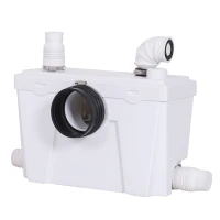 HOMCOM Broyeur sanitaire WC pompe de relevage 500 W silencieux compact accessoires inclus blanc(m-1)