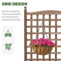 Outsunny Wooden Raised Garden Bed With Trellis Climbing Vines Indoor & Outdoor Display Rack  64 x 28 x 120 cm(m-5)