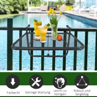 Outsunny Adjustable Balcony Hanging Rail Table Mini Wall Desk Drink Holer - Black(m-7)