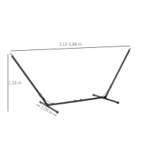 Outsunny 3.1–3.8m Adjustable Universal Hammock Stand Metal Frame Garden Camping Picnic Outdoor Patio Replacement – Stand Only(m-3)