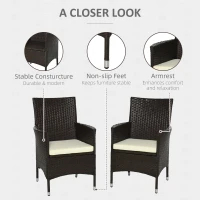 Outsunny 2 PC Rattan Chairs Set-Dark Coffee(m-4)