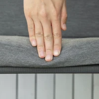 Outsunny Baloiço de Jardim 3 Lugares com Teto Ajustável Assento Acolchoado e Estrutura de Aço Carga 320 kg 224x133x173 cm Cinza(m-9)