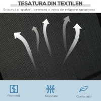 Outsunny Balansoar de Gradina cu 3 Locuri din Metal Acoperis Copertina Detasabil(m-5)