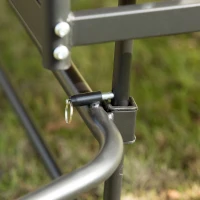 Outsunny Balancelle de Jardin Convertible 3 Places Grand Confort Inclinaison Toit réglable Matelas et Coussins fournis 2L x 1,25l x 1,7H m métal Polyester Noir et crème(m-9)