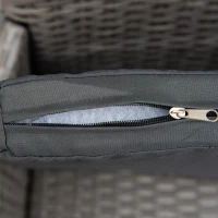 Outsunny 2 PC Outdoor Rattan Armchair Dining Chair Garden Patio Furniture w/ Armrests Cushions Grey(m-9)