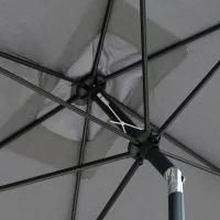 Outsunny Parasol rectangulaire inclinable 2 x 3 m avec manivelle toile polyester imperméabilisée haute densité 180 g/m² gris foncé(m-9)